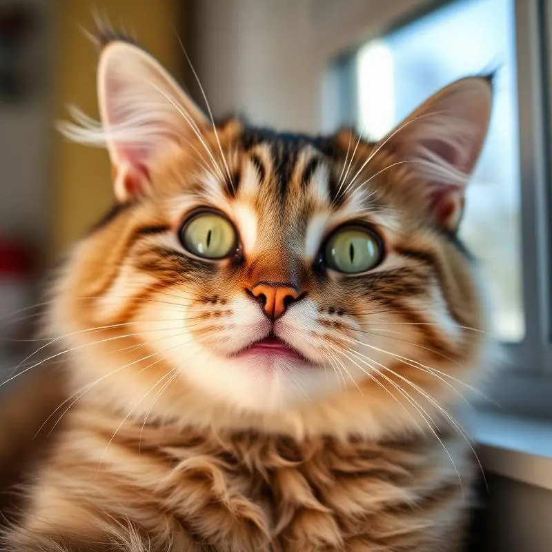 Happy cat with clear, healthy eyes after using the 3070 Blend