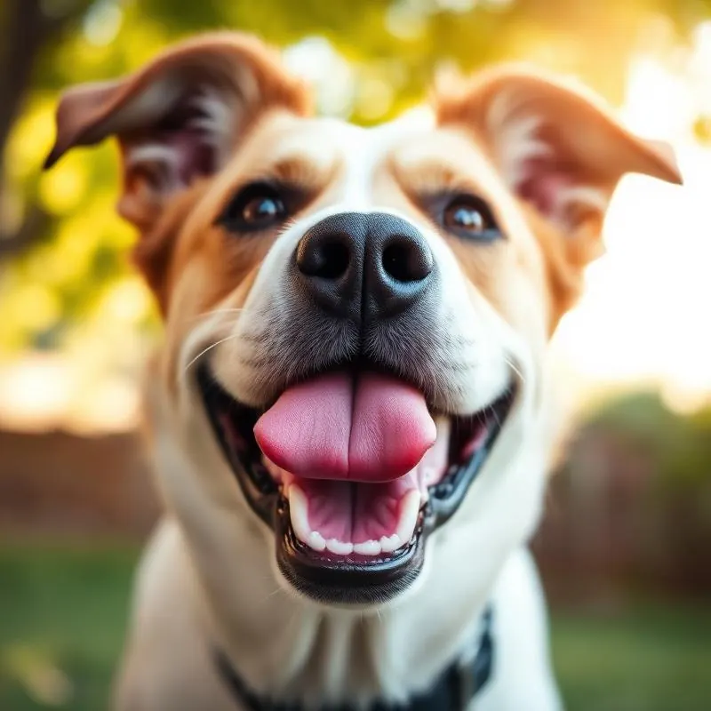 Happy dog with bright, clear eyes after using the 3070 Blend