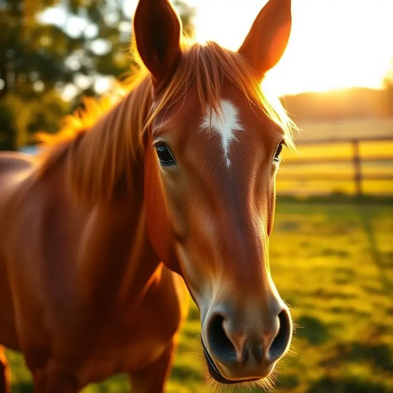 Happy horse with bright, healthy eyes after using the 3070 Blend